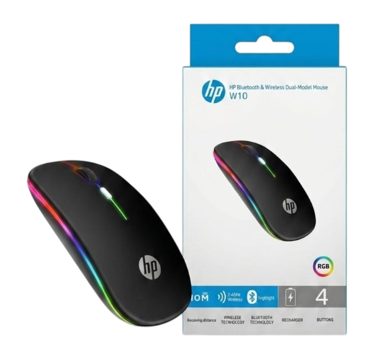 MOUSE WIRELESS + BLUETOOTH RECHARGEABLE  HP W10