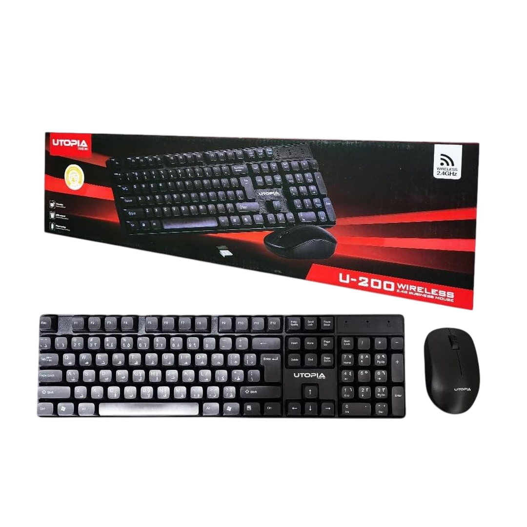 KEYBOARD + MOUSE WIRELESS UTOPIA U-200