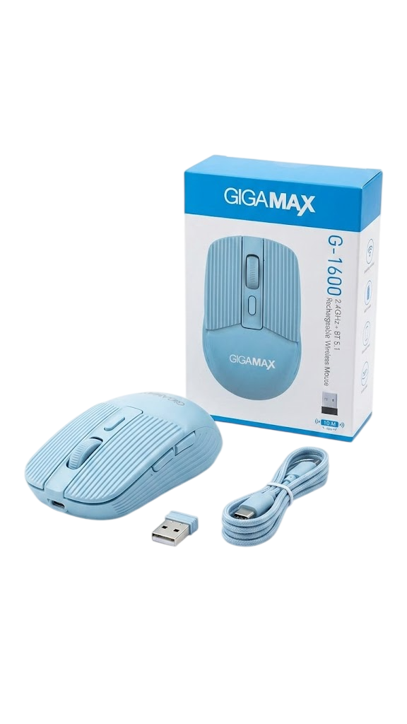 MOUSE WIRELESS + BLUETOOTH GIGAMAX RECHARGEABLE G-1600