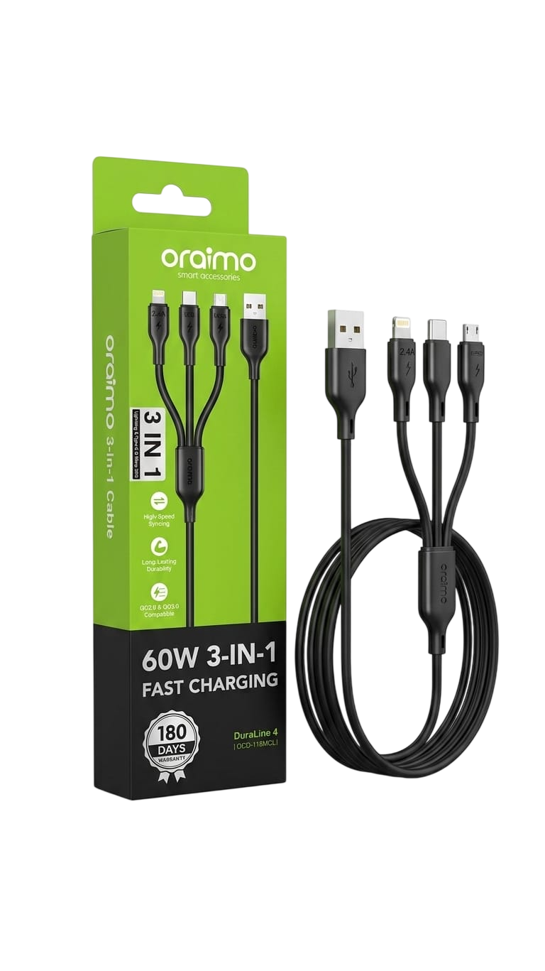 CABLE ORAIMO 3 IN 1 60W DURALINE 4 (OCD-118MCL)