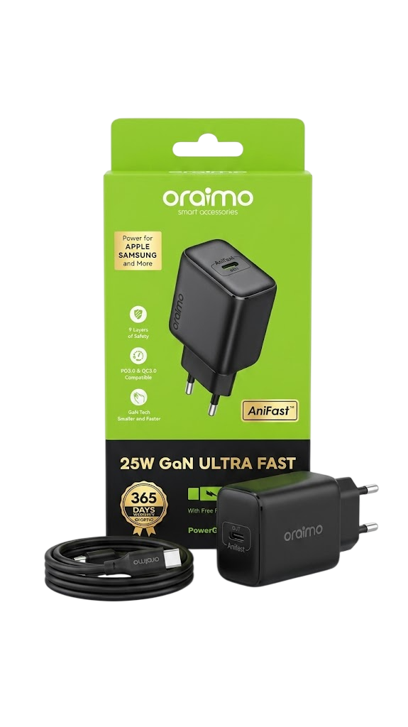 CHARGER ORAIMO POWERGAN 25W GAN FAST MINI SET (OCW-5251ECC)