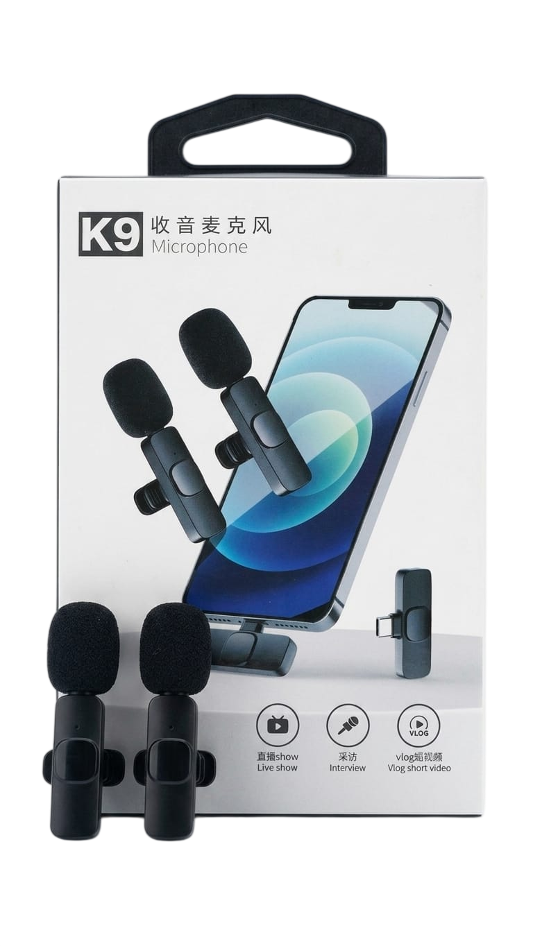 MICROPHONE WIRELESS K9 TYPE-C + CONVERT IPHONE +2 MIC