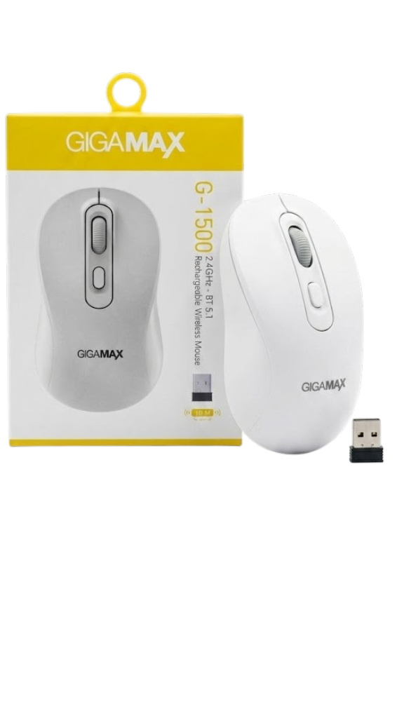MOUSE WIRELESS + BLUETOOTH GIGAMAX RECHARGEABLE G-1500